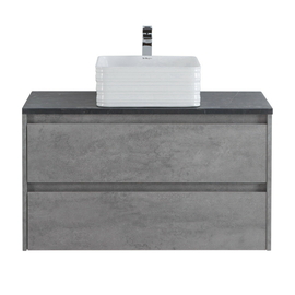 Тумба со столешницей и накладной раковиной подвесная BelBagno KRAFT 90 Cemento Grigio - фото, отзывы, цена