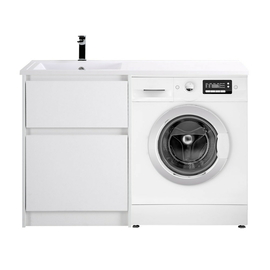 Тумба с раковиной напольная BelBagno KRAFT-LVD-58/120-L Bianco Opaco, раковина белая - фото, отзывы, цена