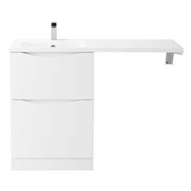 Тумба с раковиной напольная BelBagno LAVANDERIA-58/120-L Bianco Lucido, раковина белая - фото, отзывы, цена