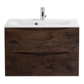 Тумба с раковиной подвесная BelBagno MARINO 75 Rovere Moro, раковина белая - фото, отзывы, цена