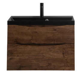 Тумба с раковиной подвесная BelBagno MARINO-H60 80 Rovere Moro, раковина черная - фото, отзывы, цена