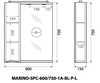 Зеркальный шкаф подвесной BelBagno MARINO-SPC-600/750-1A-BL-P-L - фото, отзывы, цена