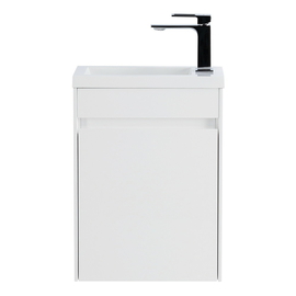 Тумба с раковиной подвесная с дверкой BelBagno PIETRA MINI 40-L Bianco Lucido, раковина белая - фото, отзывы, цена