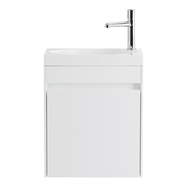 Тумба с раковиной подвесная с дверкой BelBagno PIETRA MINI 46-L Bianco Lucido, раковина белая - фото, отзывы, цена
