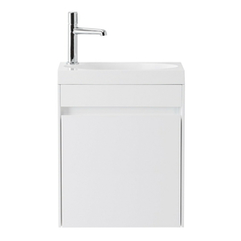 Тумба с раковиной подвесная с дверкой BelBagno PIETRA MINI 46-R Bianco Lucido, раковина белая - фото, отзывы, цена