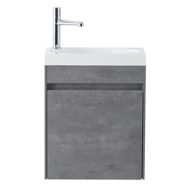 Тумба с раковиной подвесная с дверкой BelBagno PIETRA MINI 46-L Stucco Cemento, раковина белая - фото, отзывы, цена