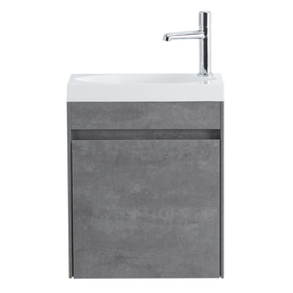 Тумба с раковиной подвесная с дверкой BelBagno PIETRA MINI 46-R Stucco Cemento, раковина белая - фото, отзывы, цена