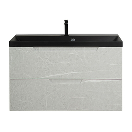 Тумба с раковиной подвесная BelBagno VITTORIA 100 Toros Bianco, раковина черная - фото, отзывы, цена