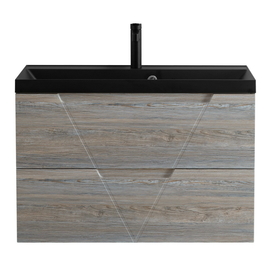 Тумба с раковиной подвесная BelBagno VITTORIA 80 Pino, раковина черная - фото, отзывы, цена