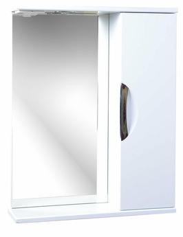 Зеркало со шкафчиком Emmy МИЛЛИ 65 с подсветкой правое - фото, отзывы, цена