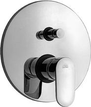 Смеситель встраиваемый для душа Paffoni на 2 выхода с накладкой латунной диаметр 200мм, девиатор-кнопка, хром, CA015CR - фото, отзывы, цена