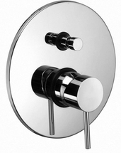 Смеситель встраиваемый для душа Paffoni на 2 выход с накладкой из металла диаметр 200мм, девиатор-кнопка, хром, LIG015CR - фото, отзывы, цена