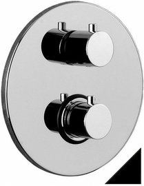 Смеситель термостат встраиваемый для душа Paffoni 3 выход с накл.металл диаметр 200мм, девиатор-картридж, 3 положения+3 комбо со стоп, черный матовый, LIQ019NO - фото, отзывы, цена