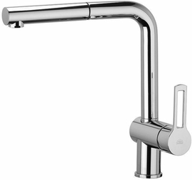Смеситель для мойки Paffoni с поворотным изливом и выдвижным 1 режим, с душем из ABS, хром, RIN185CR - фото, отзывы, цена