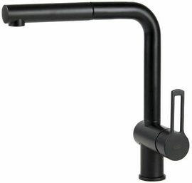 Смеситель для мойки Paffoni с поворотным изливом и выдвижным 1 режим.душем из ABS, черный матовый, RIN185NO - фото, отзывы, цена