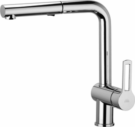 Смеситель для мойки Paffoni с поворотным изливом и выдвижным 2 режим.душем из ABS, хром, RIN285CR - фото, отзывы, цена
