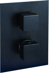 Смеситель термостат встраиваемый для душа Paffoni 1 выход с накл. Нерж сталь 150х200мм, черный матовый, LEQ513NO/M - фото, отзывы, цена