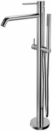 Смеситель для ванны Paffoni напольный с душем MASTER из металла и шлангом из PVC 1500мм, без БАЗЫ арт LIG031, хром, LIG032CR - фото, отзывы, цена
