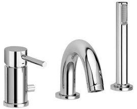 Смеситель Paffoni на борт ванны на 3 отверстия,  c увеличенным расходом MAX FLOW, c душем MASTER, хром, LIG047CR - фото, отзывы, цена