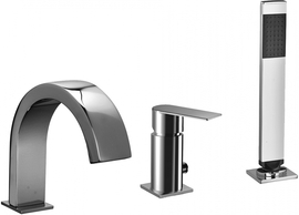 Смеситель Paffoni на борт ванны, на 3 отверстия, с изливом КАСКАД, хром, TA040CR - фото, отзывы, цена