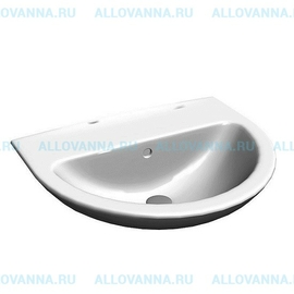 Подвесная раковина JIKA Mio 50х42х17 см, с отверстием для смесителя, санфарфор - фото, отзывы, цена