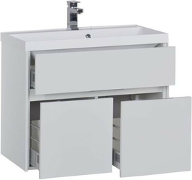 Тумба с раковиной Aquanet Латина 80 белый - фото, отзывы, цена