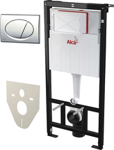 Система инсталляции для унитазов AlcaPlast AM101/1120-4:1RS M71-001, кнопка смыва хром - фото, отзывы, цена