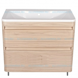 Тумба с раковиной Style Line El Fante Атлантика 90 Люкс, ясень перламутр, Plus - фото, отзывы, цена