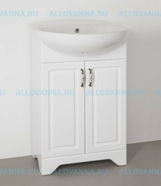 Тумба с раковиной Style Line Олеандр-2 55 под умывальник Антик 55, белая - фото, отзывы, цена