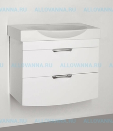 Тумба с раковиной Style Line подвесная Жасмин 2 (2 ящ.), Комо 60, Люкс белая, PLUS - фото, отзывы, цена