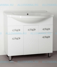 Тумба с раковиной Style Line Венеция 90 (2 ящ.) под умывальник Эльбрус 90 - фото, отзывы, цена