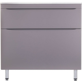 Тумба с раковиной напольная Style Line Бергамо мини 90 2 ящика Люкс антискрейтч серый, PLUS - фото, отзывы, цена