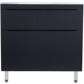 Тумба с раковиной напольная Style Line Бергамо мини 90 2 ящика Люкс антискрейтч черный, PLUS - фото, отзывы, цена