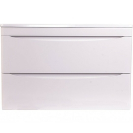 Тумба с раковиной подвесная Style Line Бергамо мини 90 2 ящика Люкс антискрейтч белый, PLUS - фото, отзывы, цена