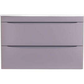 Тумба с раковиной подвесная Style Line Бергамо мини 90 2 ящика Люкс антискрейтч серый, PLUS - фото, отзывы, цена