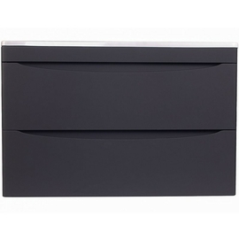 Тумба с раковиной подвесная Style Line Бергамо мини 90 2 ящика Люкс антискрейтч черный, PLUS - фото, отзывы, цена