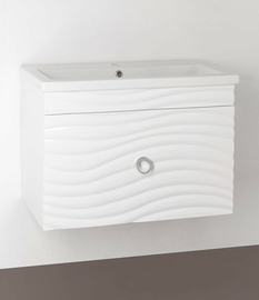 Тумба с раковиной подвесная Style Line Вероника 80, Комо 80, Люкс белая, PLUS - фото, отзывы, цена