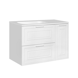 Тумба с раковиной универсальная Style Line Альба 2 ящика/корзина Барселона 90 Левая, Люкс, белый, PLUS - фото, отзывы, цена