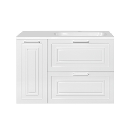 Тумба с раковиной универсальная Style Line Альба 2 ящика/корзина Барселона 90 Правая, Люкс, белый, PLUS - фото, отзывы, цена