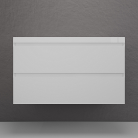 Тумба подвесная Style Line Манхэттен 100 с раковиной Asti 100, эмаль, 2 ящика, Plus, белый матовый - фото, отзывы, цена