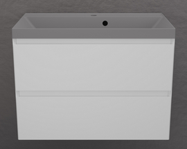 Тумба подвесная Style Line Манхэттен 80 с раковиной Asti 80 серый шелк, эмаль, 2 ящика, Plus, белая матовая - фото, отзывы, цена