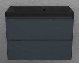 Тумба подвесная Style Line Манхэттен 80 с раковиной Asti 80 антрацит, эмаль, 2 ящика, Plus, графит - фото, отзывы, цена