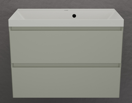 Тумба подвесная Style Line Манхэттен 80 с раковиной Asti 80 жасмин, эмаль, 2 ящика, Plus, олива - фото, отзывы, цена