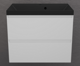 Тумба подвесная Style Line Манхэттен 70 с раковиной Asti 70 антрацит, эмаль, 2 ящика, Plus, белая матовая - фото, отзывы, цена
