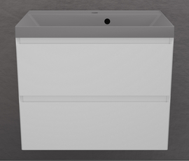 Тумба подвесная Style Line Манхэттен 70 с раковиной Asti 70 серый шелк, эмаль, 2 ящика, Plus, белая матовая - фото, отзывы, цена