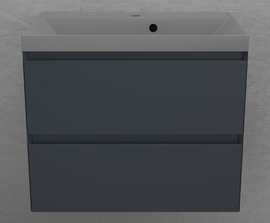 Тумба подвесная Style Line Манхэттен 70 с раковиной Asti 70 серый шелк, эмаль, 2 ящика, Plus, графит - фото, отзывы, цена