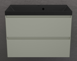 Тумба подвесная Style Line Манхэттен 70 с раковиной Asti 70 антрацит, эмаль, 2 ящика, Plus, олива - фото, отзывы, цена