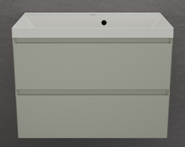 Тумба подвесная Style Line Манхэттен 70 с раковиной Asti 70 жасмин, эмаль, 2 ящика, Plus, олива - фото, отзывы, цена
