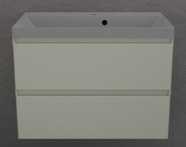 Тумба подвесная Style Line Манхэттен 70 с раковиной Asti 70 серый шелк, эмаль, 2 ящика, Plus, олива - фото, отзывы, цена