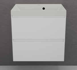 Тумба подвесная Style Line Манхэттен 60 с раковиной Asti 60 жасмин, эмаль, 2 ящика, Plus, белая матовая - фото, отзывы, цена